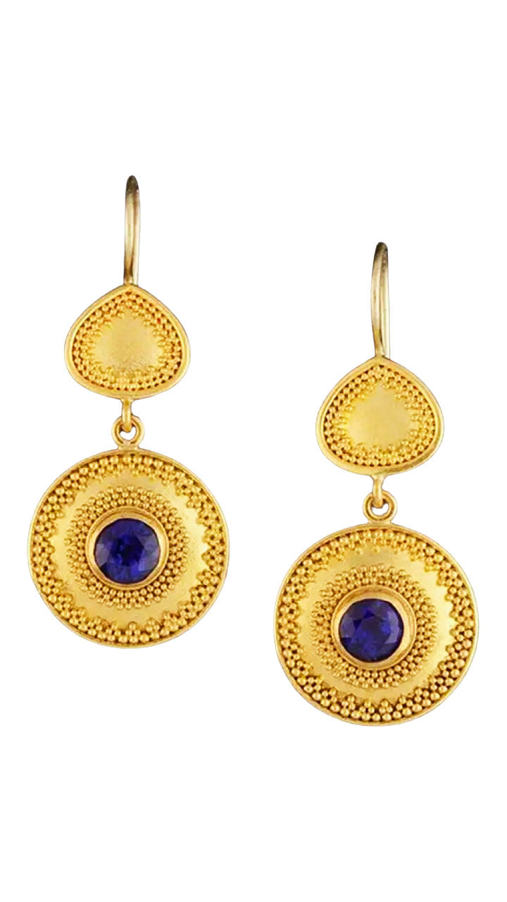 Sapphire and Gold Earrings