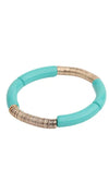 Turquoise and Gold Stretch Bracelet