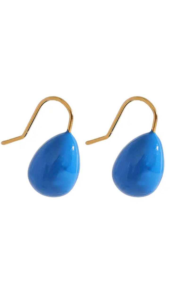Small Tear Drop Earrings (Blue)