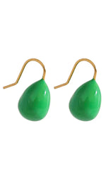 Small Tear Drop Earrings (Green)