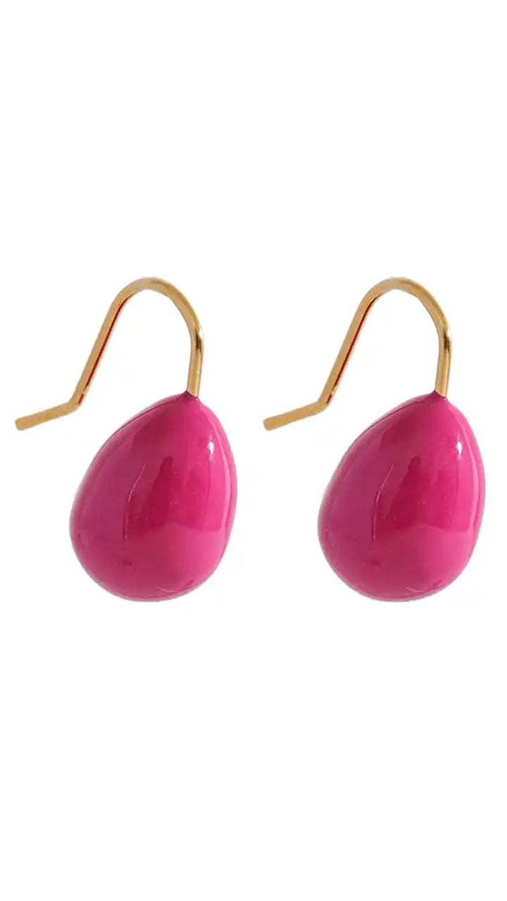 Small Tear Drop Earrings (Pink)