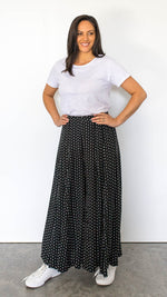 Shabby Sisters | New Arrivals | Rhett Palazzo Pants | Wide Leg Pants | Black with White Spot | Easy to Wear | Elastic Waistband at Back | Size S - XL | Classic Style  