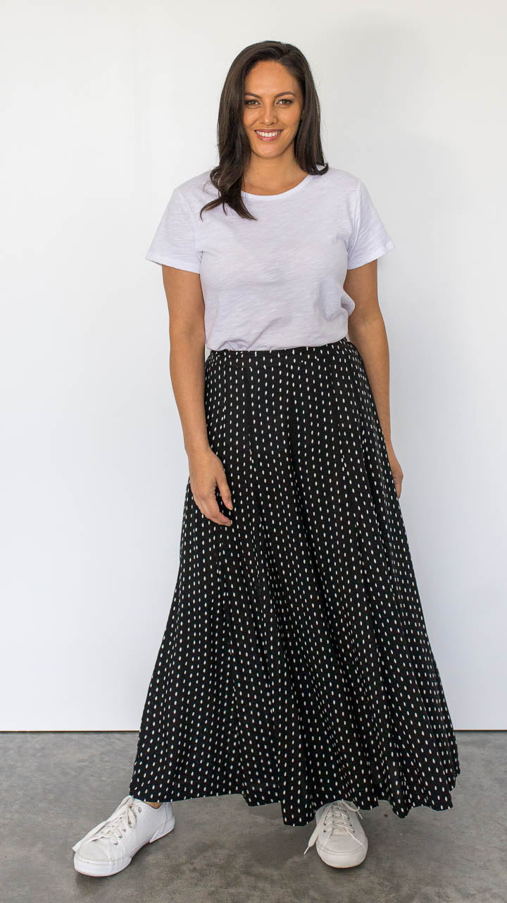 Shabby Sisters | New Arrivals | Rhett Palazzo Pants | Wide Leg Pants | Black with White Spot | Easy to Wear | Elastic Waistband at Back | Size S - XL | Classic Style  