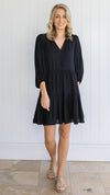 Shabby Sisters | Black Dress | Midi Dress | Feature Sleeves | Sizes 6 - 14 | Easy to Wear | Winter Dress | Curvy | Dress Up | 